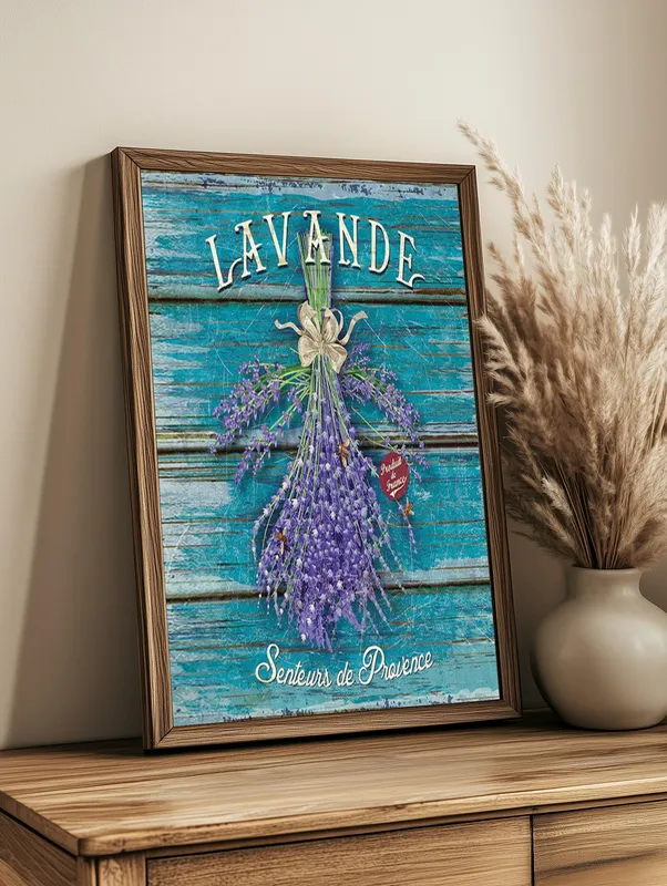 Постер «Цветы и растения - Оригинальный букет» над диваном в гостиной