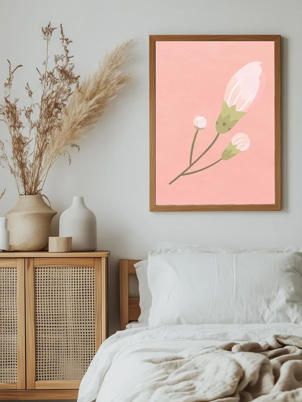 Постер «Весна - Цветение весной» на стене в офисе