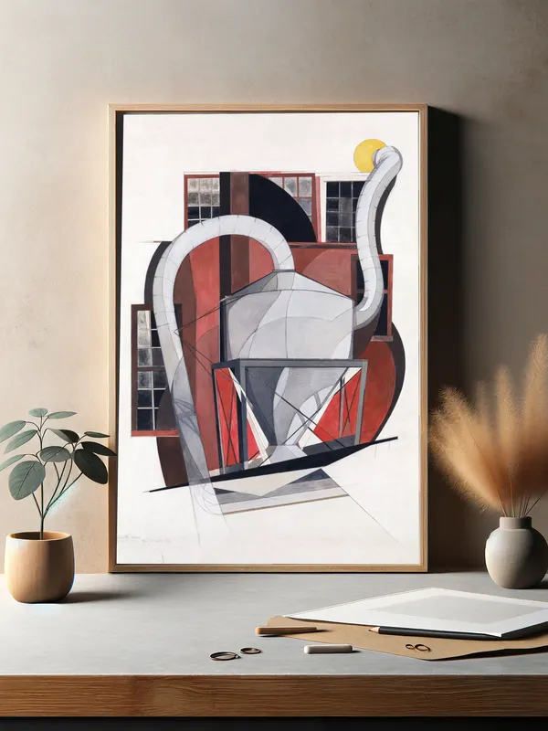 Постер «Геометрия - Машинное оборудование» на стене в офисе