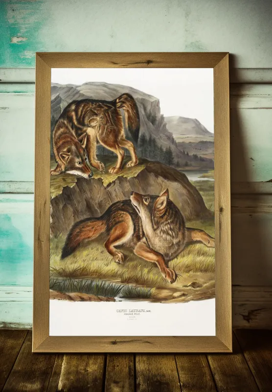 Постер «Волки - Два волка» на стене в офисе