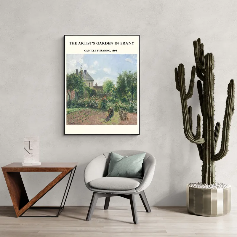 Постер «Камиль Писсарро - Сад художника в Эраньи» на стене в офисе