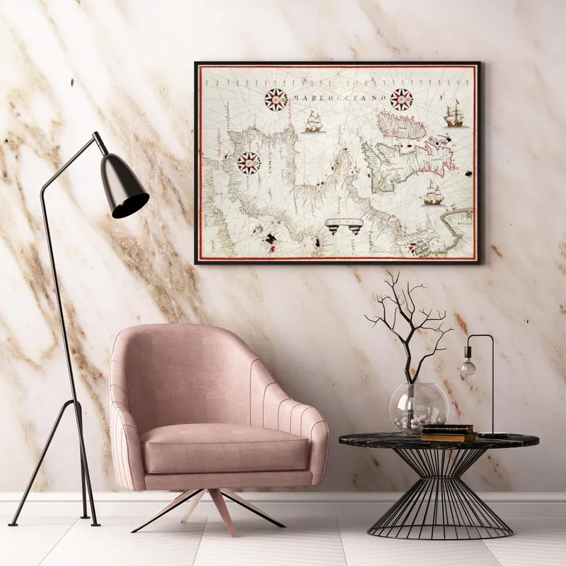 Постер «Постер «Карта Западного Средиземноморья»» на стене в офисе