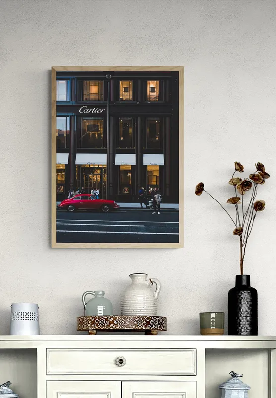 Постер «Париж. Бутик Картье» на стене в офисе