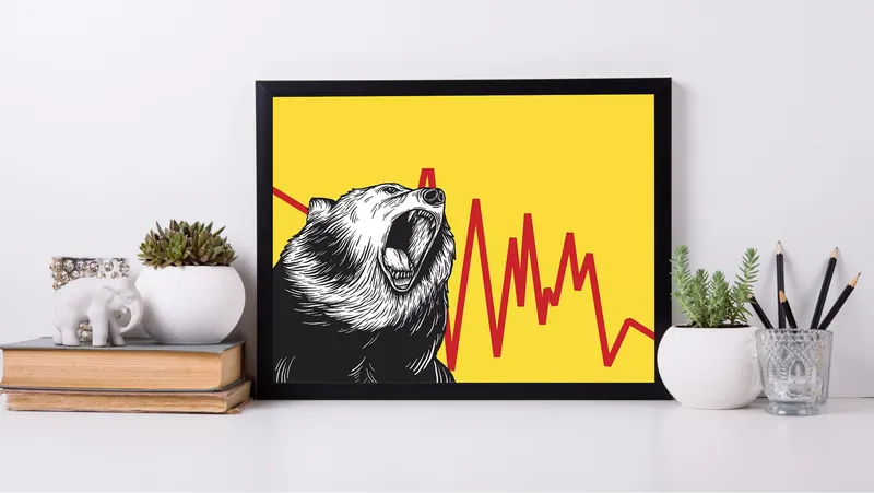Постер «Рык медведя» на стене в офисе