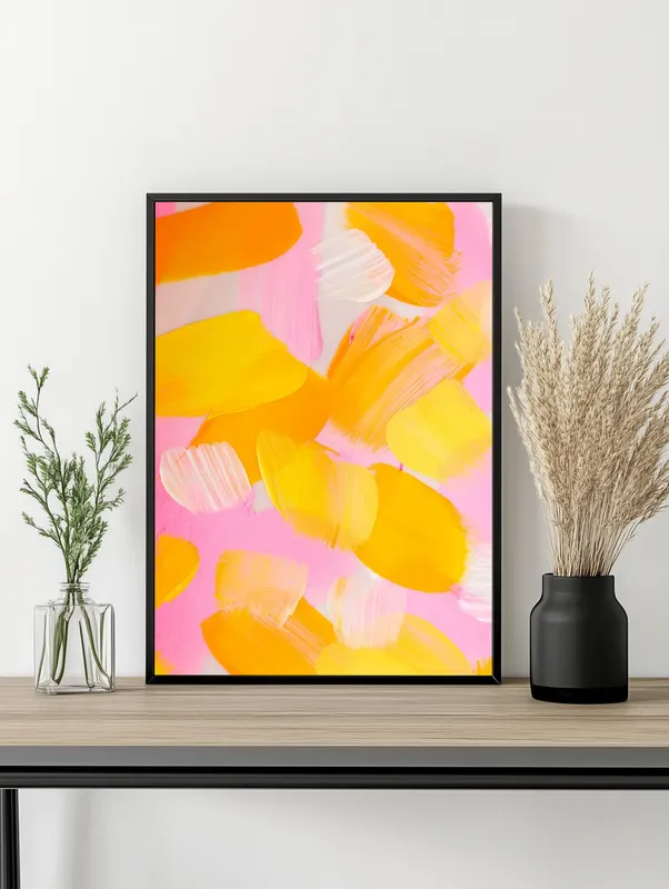 Постер «Оттенки Осени» над диваном в гостиной