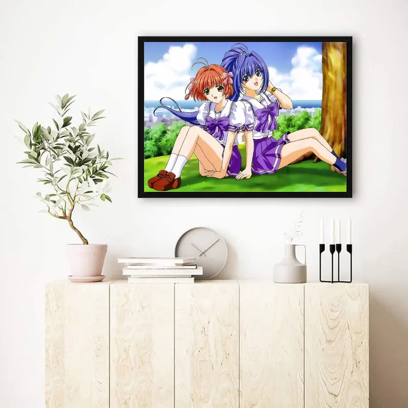 Постер «Беспокойные сердца. Харука и Мицуки» на стене в офисе