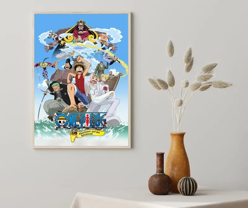 Постер «Ван-Пис» на стене в офисе