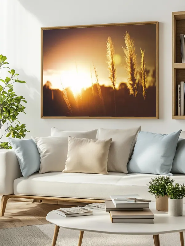 Постер «Пшеничное поле» на стене в офисе