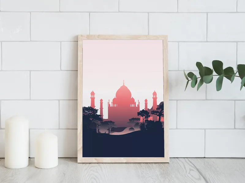 Постер «Башня-мечеть» на стене в офисе