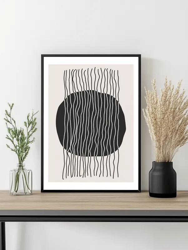 Постер «Кривые Линии» на стене в офисе