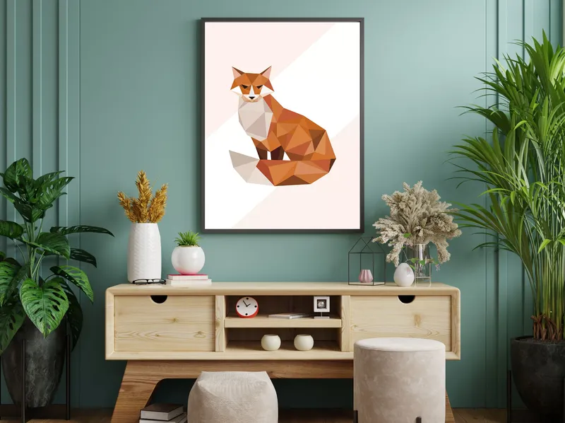 Постер «Лисица» на стене в офисе
