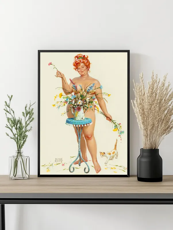 Постер «Хильда и цветы» на стене в офисе