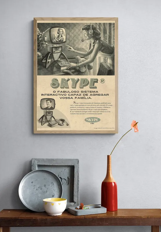 Постер «Плакат скайп» на стене в офисе