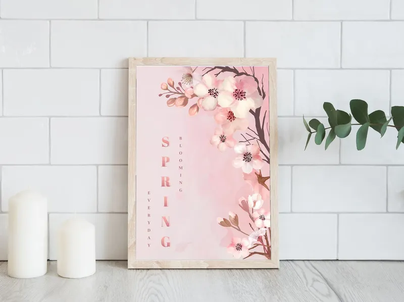 Постер «Весна - Цветочная капель» на стене в офисе