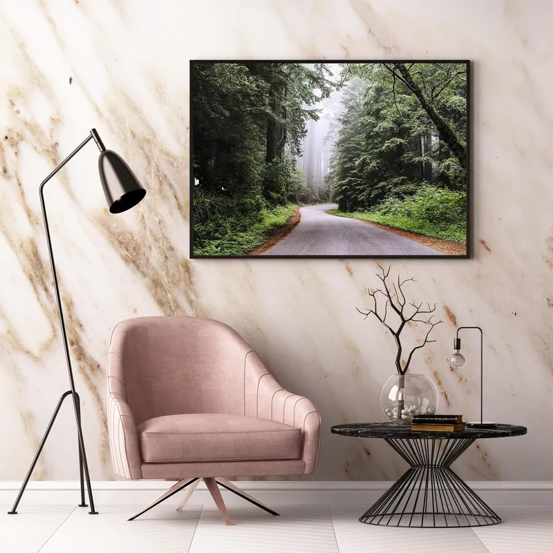 Постер «Национальный парк Редвуд - Калифорния» на стене в офисе