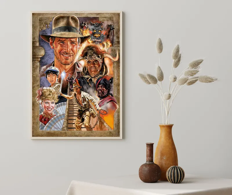 Постер «Индиана Джонс» на стене в офисе