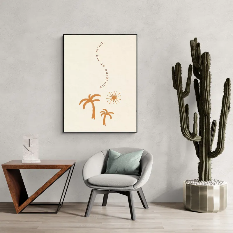 Постер «Лето - Пляжное настроение» на стене в офисе