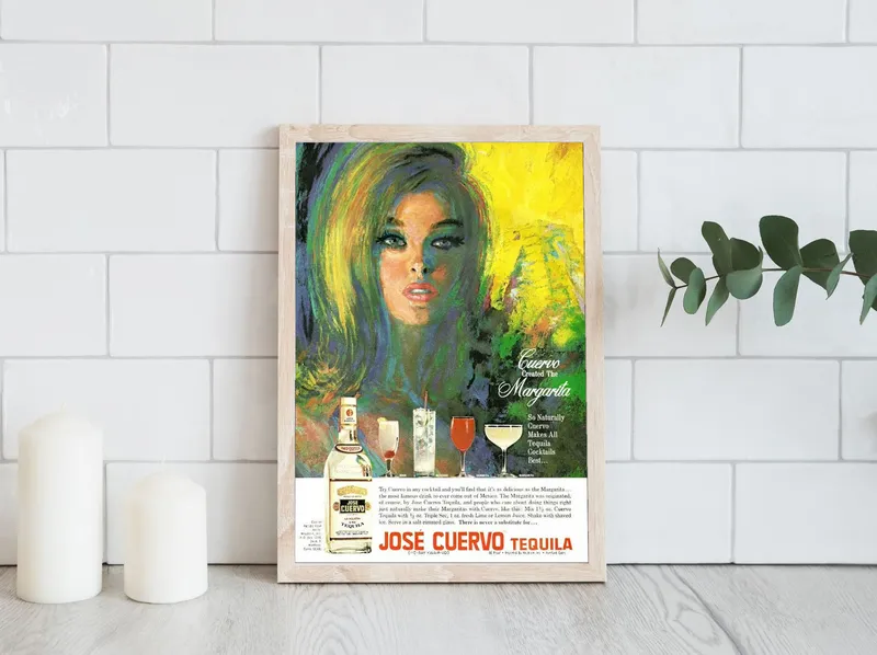 Постер «Рекламный плакат - Маргарита с лаймом Jose Cuervo Tequila» на стене в офисе