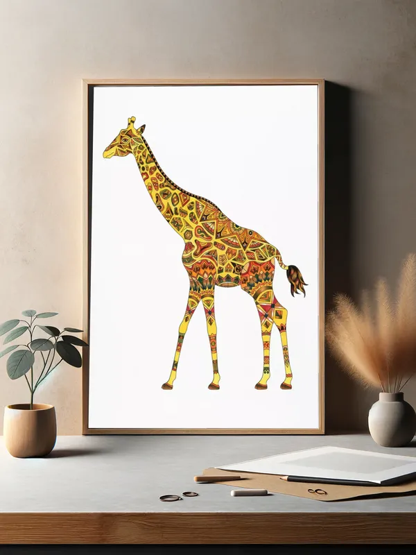 Постер «Жираф - Яркий жираф» на стене в офисе