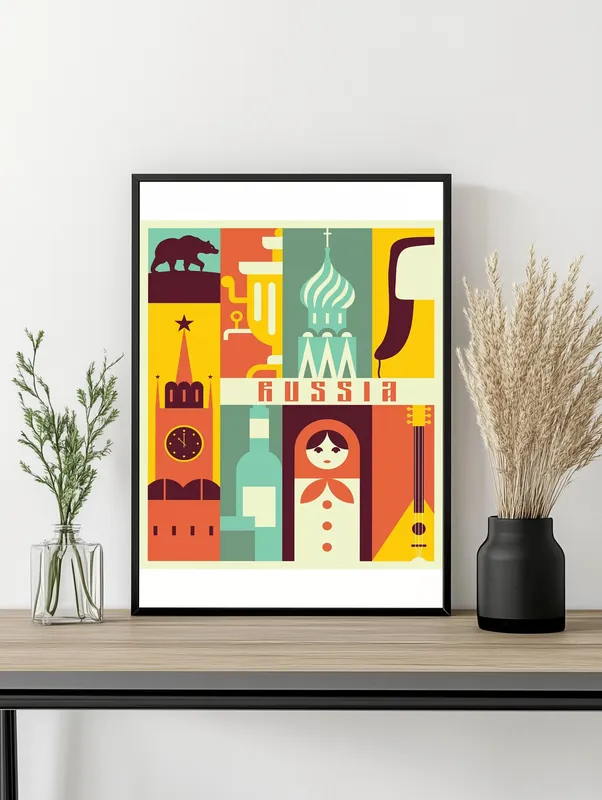 Постер «Культура России» на стене в офисе