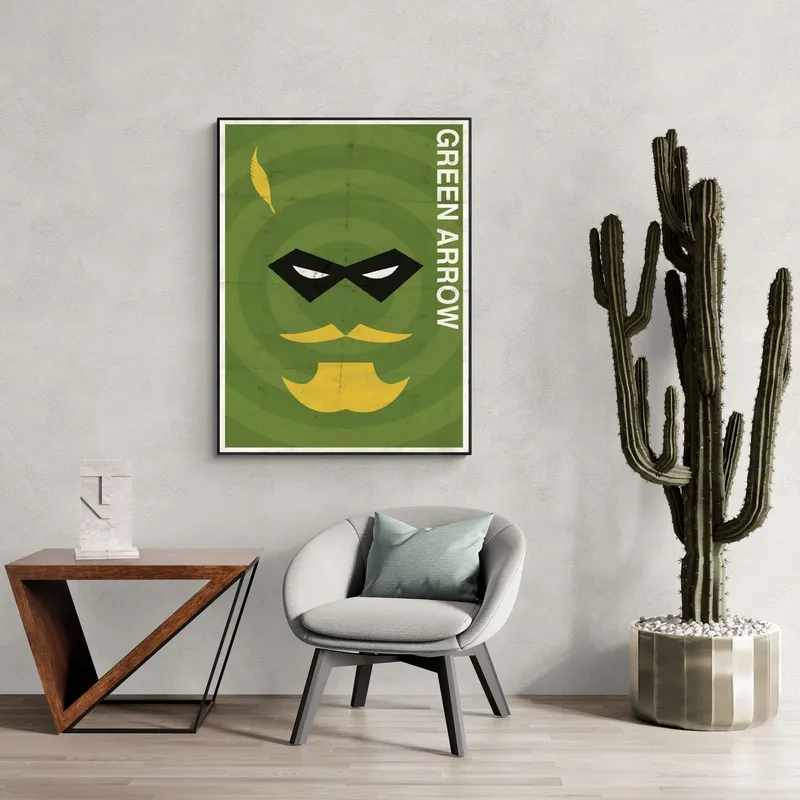 Постер «Зеленая стрела» на стене в офисе