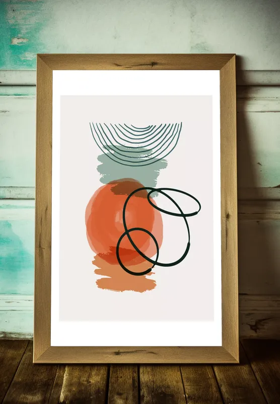 Постер «Случайные мазки - Осенний закат» на стене в офисе