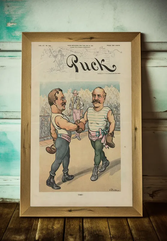 Постер «Бокс - Президенты на ринге» на стене в офисе