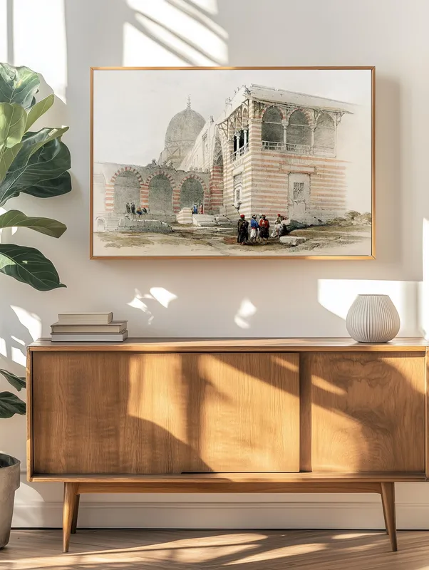 Постер «Древняя гробница» на стене в офисе