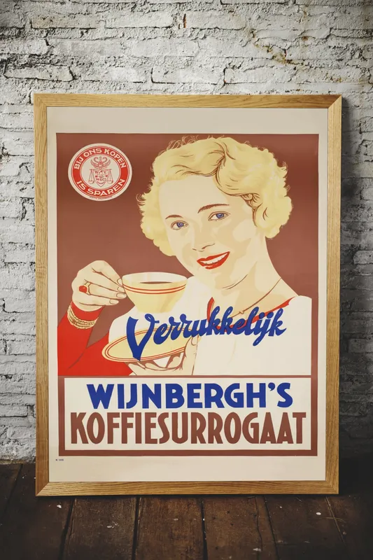 Постер «Рекламный плакат - Кофе Wijnberghs» на стене в офисе