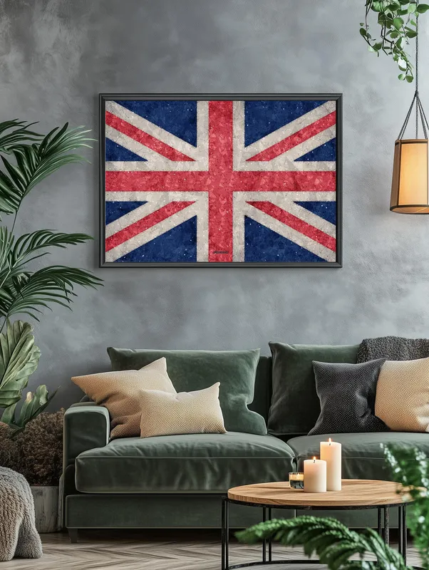 Постер «Флаг Великобритании» на стене в офисе