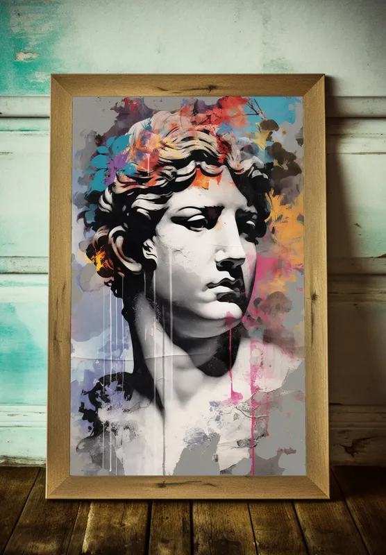 Постер «Античная скульптура Аполлона» на стене в офисе