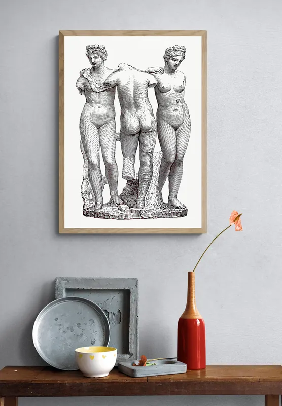 Постер «Скульптуры» на стене в офисе