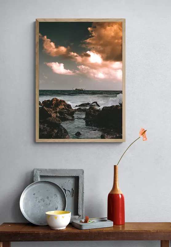 Постер «Эстетичное фото моря» на стене в офисе