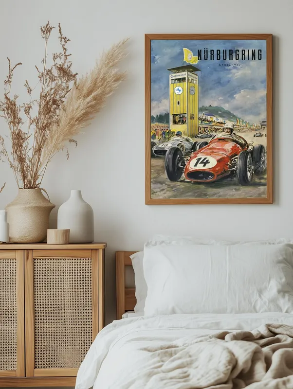 Постер «Автомобили - Гонка Nurburgring Continental» на стене в офисе
