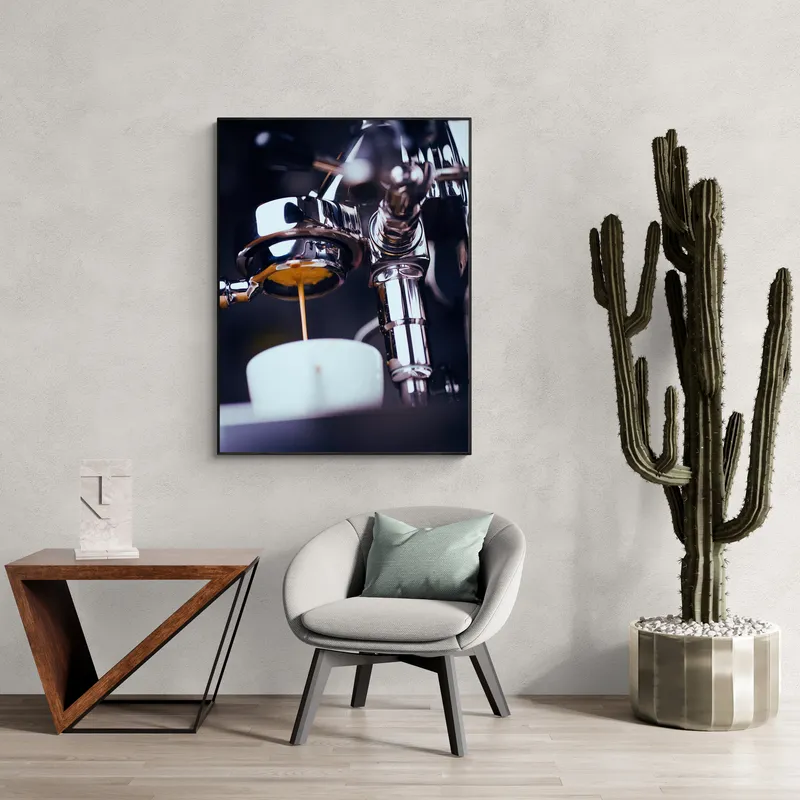 Постер «Готовка кофе» на стене в офисе