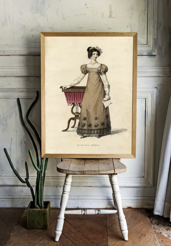 Постер «Англичанка в вечернем платье» на стене в офисе