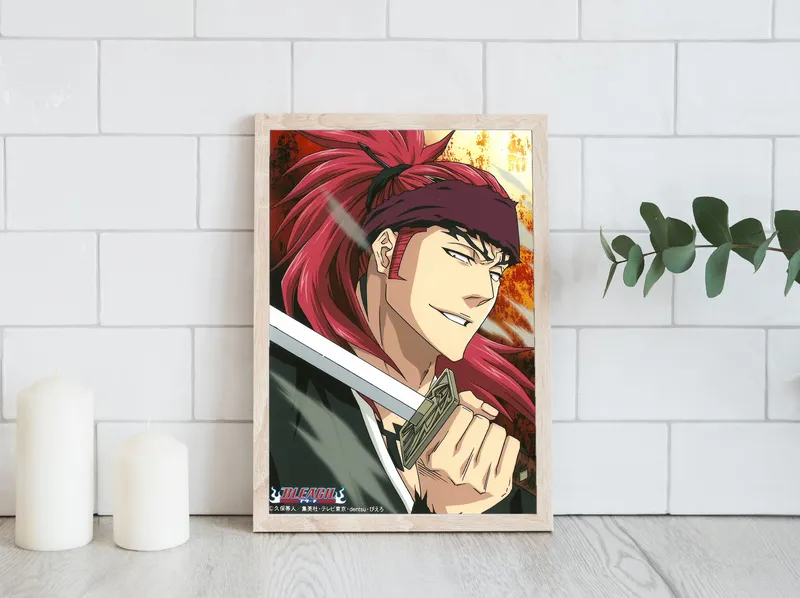 Постер «Блич. Рендзи Абараи» на стене в офисе