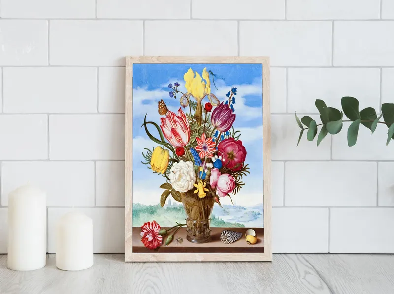 Постер «Летний букет» на стене в офисе
