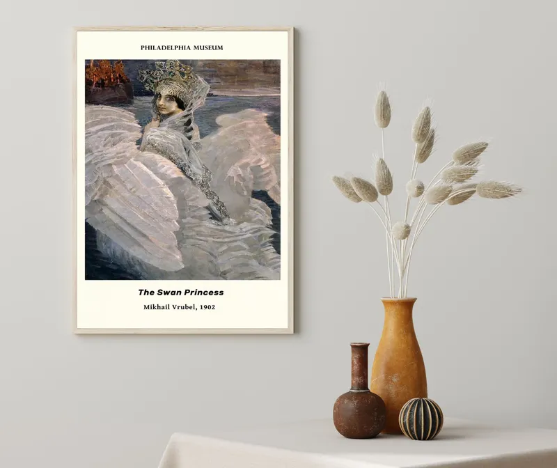 Постер «Михаил Врубель - Царевна-Лебедь» на стене в офисе