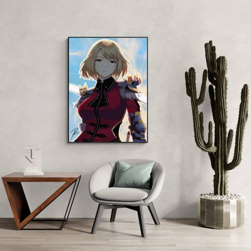 Постер «Поднятие уровня в одиночку. Ча Хаэ Ин» на стене в офисе