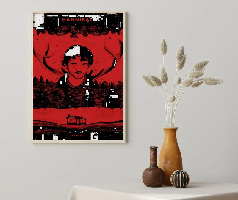 Постер «Ганнибал. Уилл Грэм» на стене в офисе