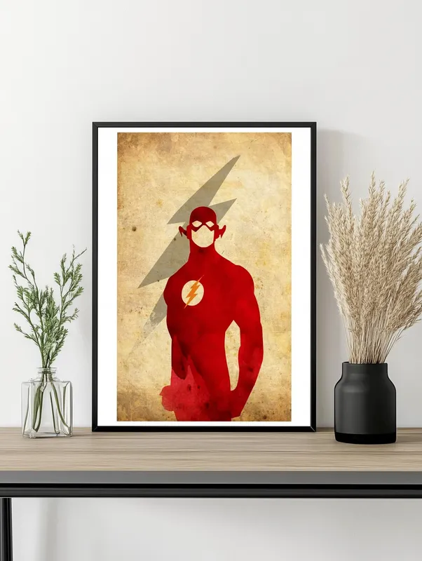 Постер «Флэш и молния» на стене в офисе