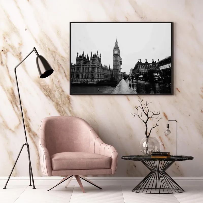 Постер «Биг-Бен в Лондоне» на стене в офисе