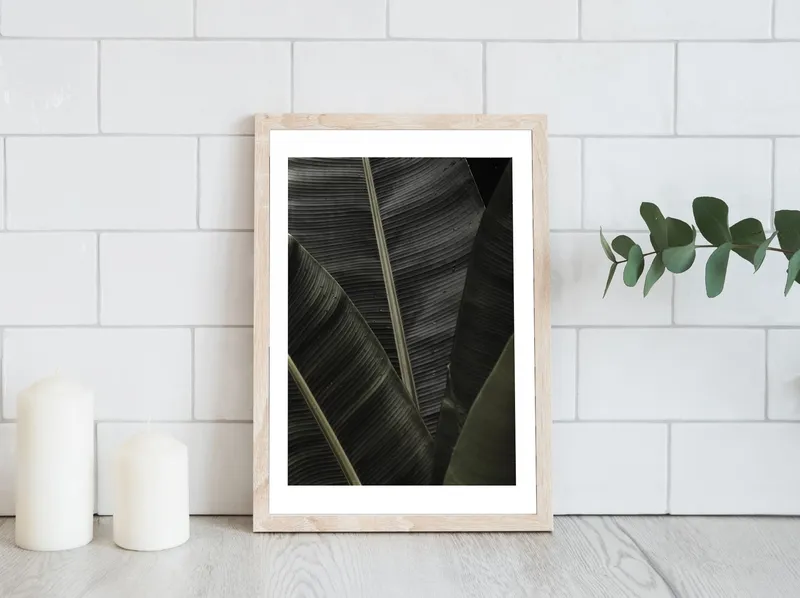 Постер «Лист бананового дерева» на стене в офисе
