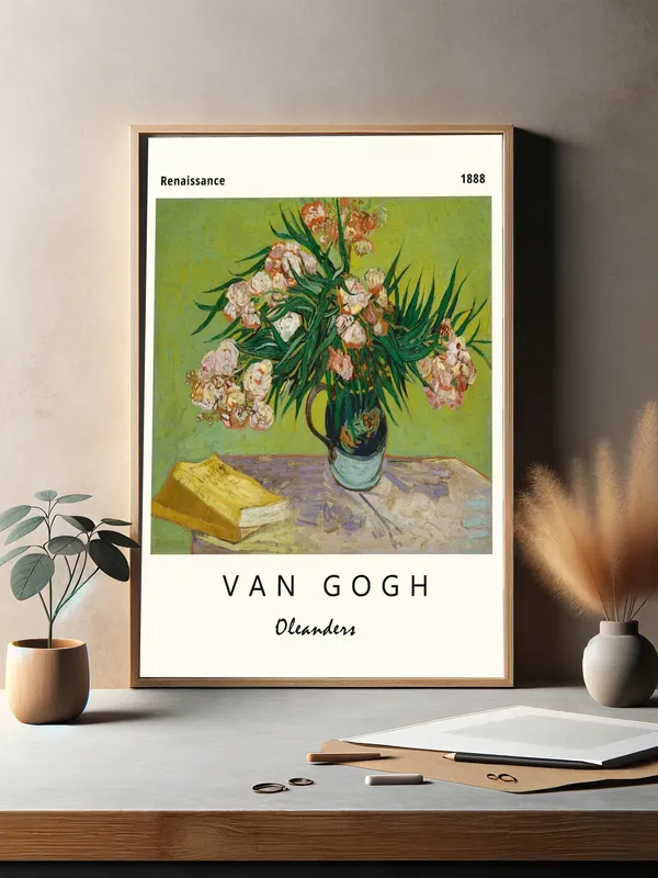 Постер «Ван Гог - Олеандры» на стене в офисе