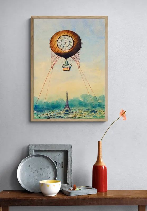 Постер «Часы над Парижем» на стене в офисе