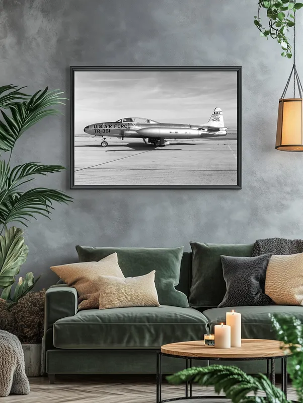 Постер «Самолет T-33A» на стене в офисе