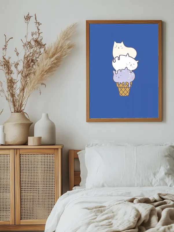 Постер «Мороженое» на стене в офисе