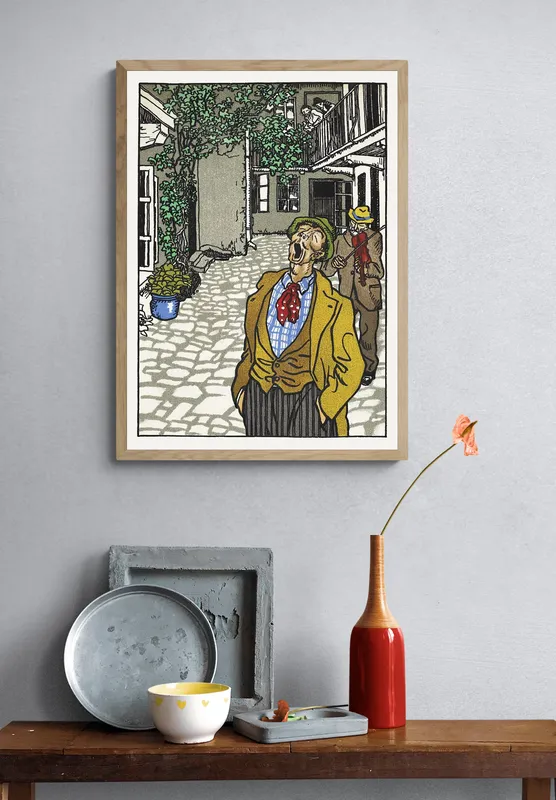 Постер «Мориц Юнг - От природы одаренный певец» над диваном в гостиной