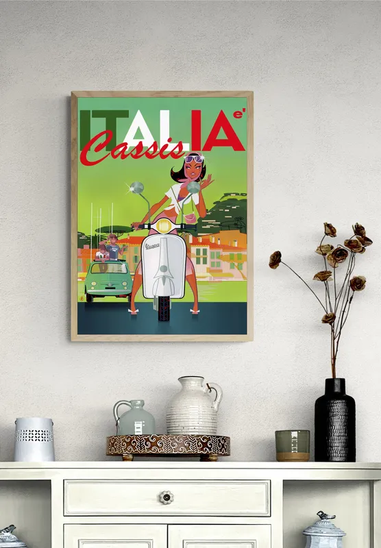 Постер «Романтичная Италия» на стене в офисе